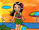 Niña en la playa