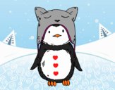 Pingüino con gorrito divertido