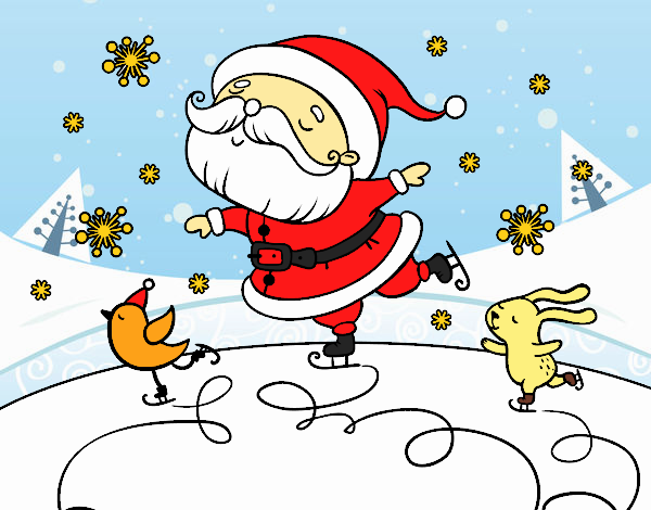 Santa Claus patinando