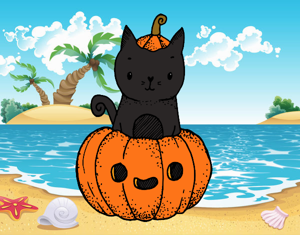 Un gatito de Halloween