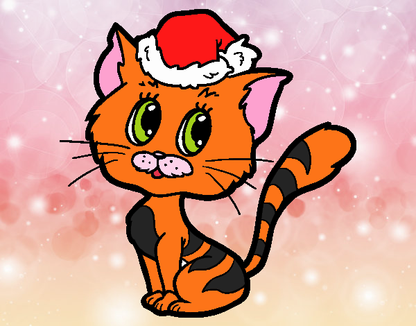 Un gato navideño