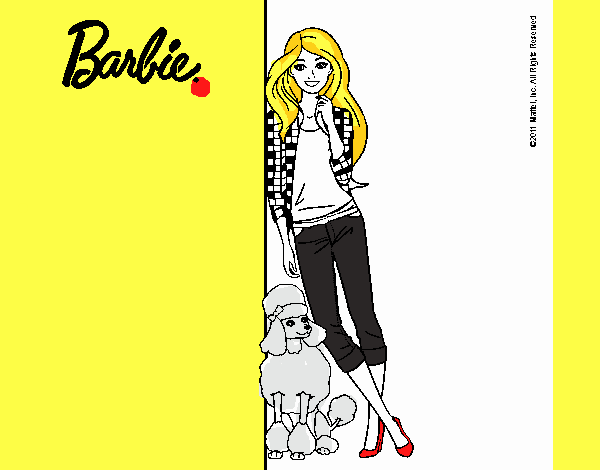 Barbie con cazadora de cuadros