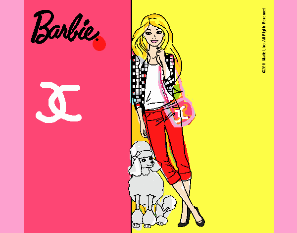 Barbie con cazadora de cuadros