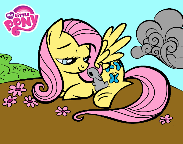 Fluttershy con un conejito