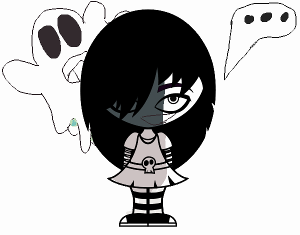 chica EMO con un fantasma