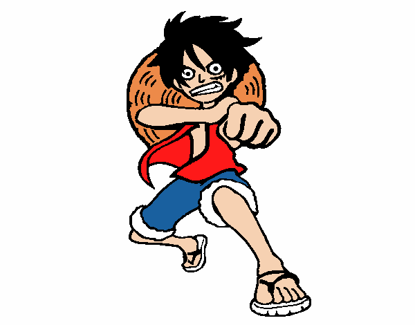 Luffy golpeando