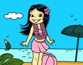 Niña en la playa