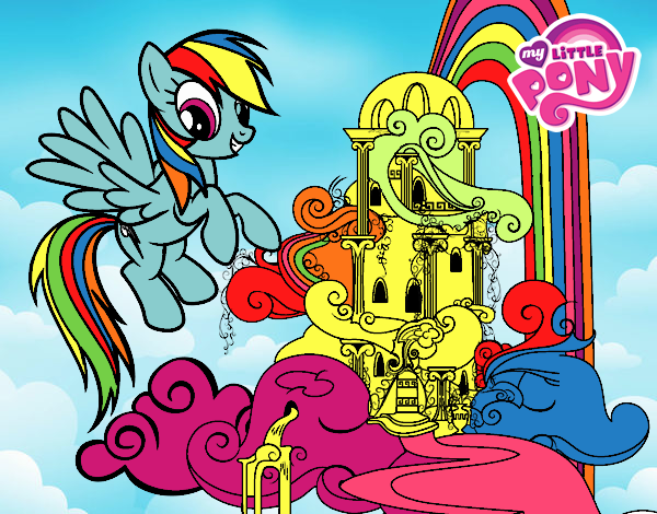 rainbow dash en su palacio