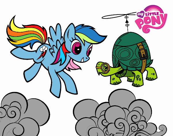 Rainbow Dash y la tortuga tanque