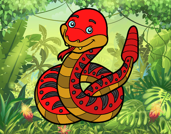 Una serpiente de cascabel