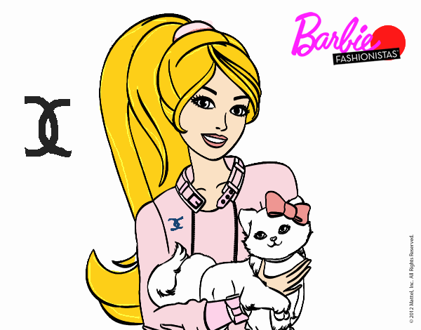 Barbie con su linda gatita