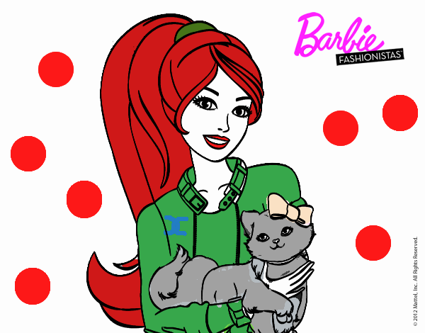 Barbie con su linda gatita