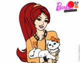 Barbie con su linda gatita