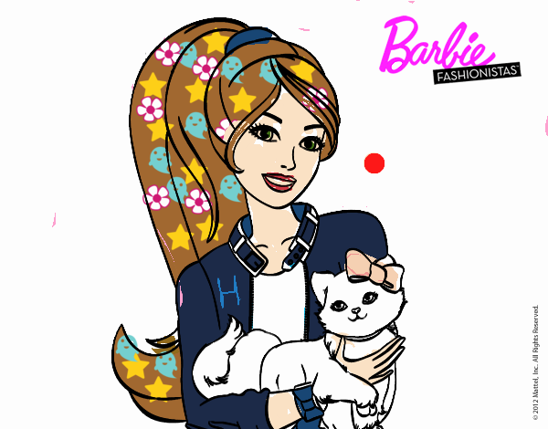 Barbie con su linda gatita