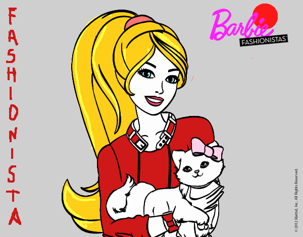 Barbie con su linda gatita