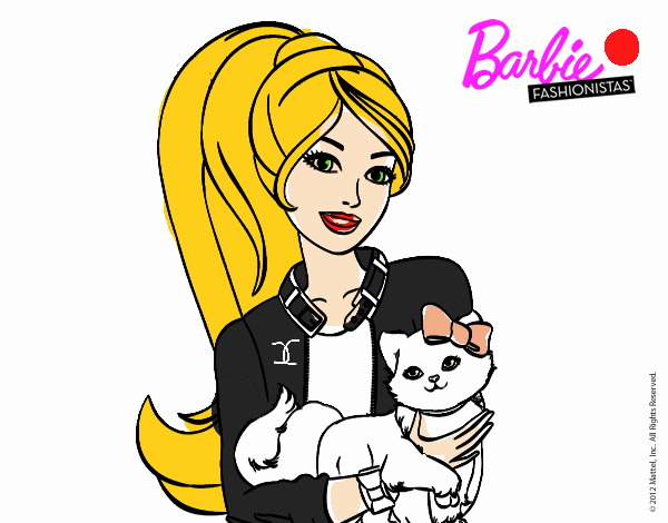 Barbie con su linda gatita