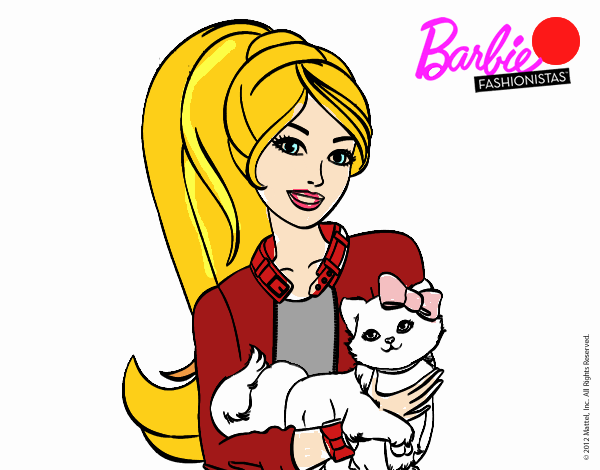 Barbie con su linda gatita