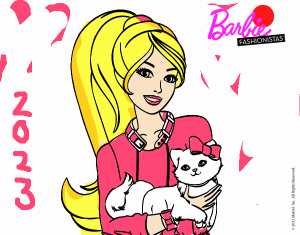 Barbie con su linda gatita