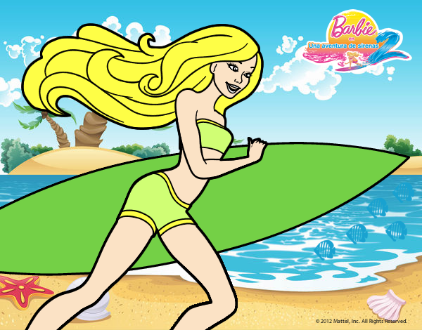 Barbie corre al agua