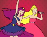 Barbie y la princesa cantando