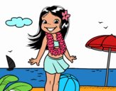 Niña en la playa