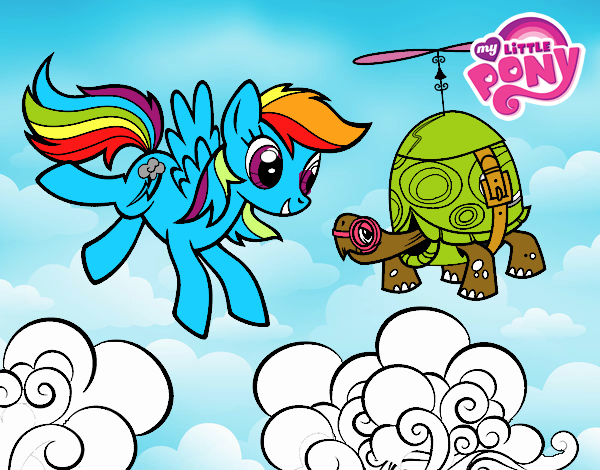 Rainbow Dash y la tortuga tanque