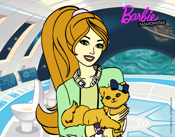 Barbie con su linda gatita