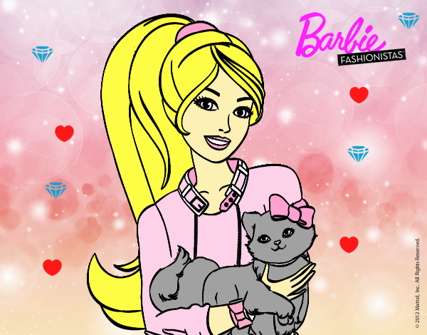 Barbie con su linda gatita