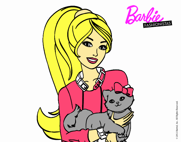 Barbie con su linda gatita