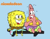 Bob Esponja y Patricio en bañador