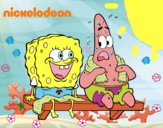 Bob Esponja y Patricio en bañador