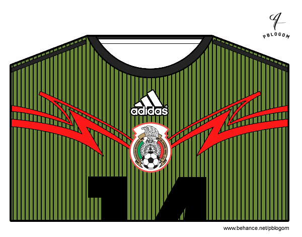 Camiseta del mundial de fútbol 2014 de México