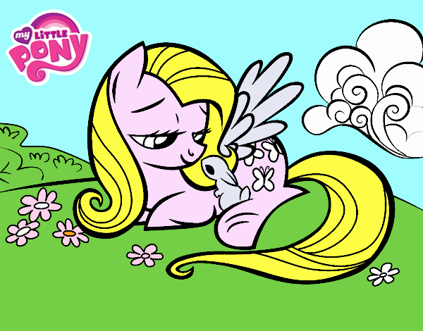 Fluttershy con un conejito