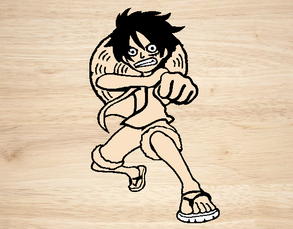 Luffy golpeando