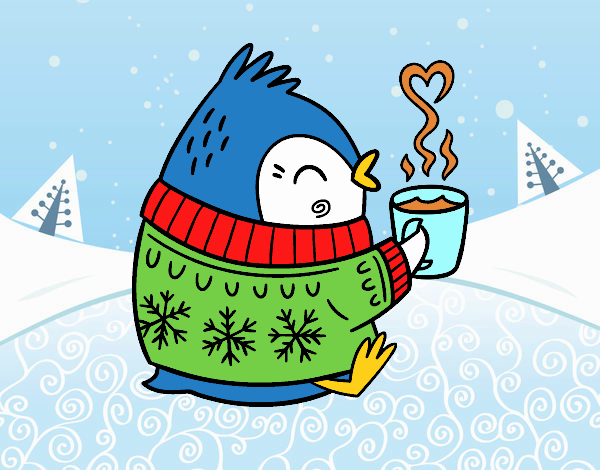 Pajarito tomando un té