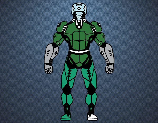 Robot luchador de espaldas