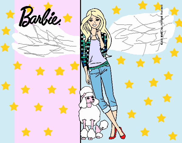 Barbie con cazadora de cuadros