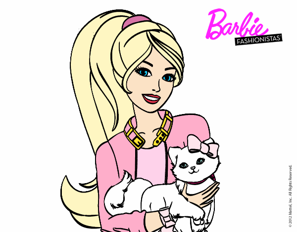 Barbie con su linda gatita