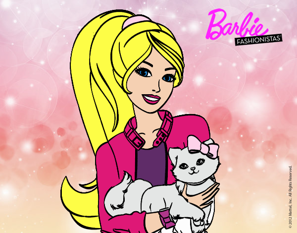 Barbie con su linda gatita