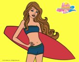 Barbie con tabla de surf