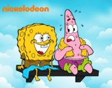 Bob Esponja y Patricio en bañador