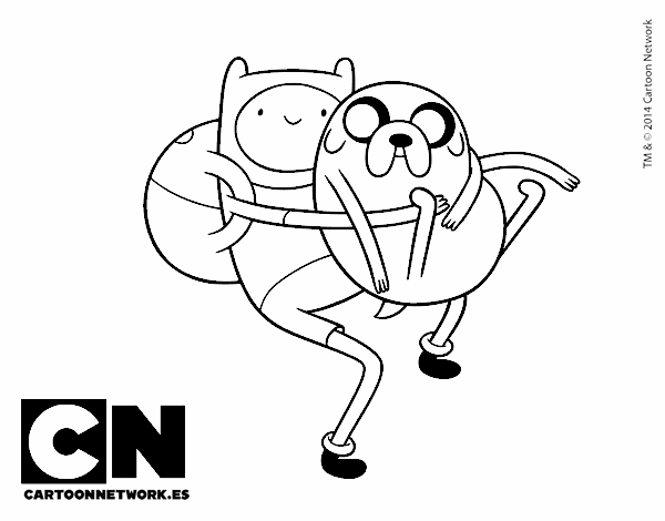 Finn y Jake abrazados