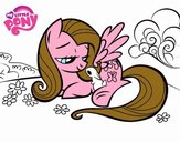 Fluttershy con un conejito