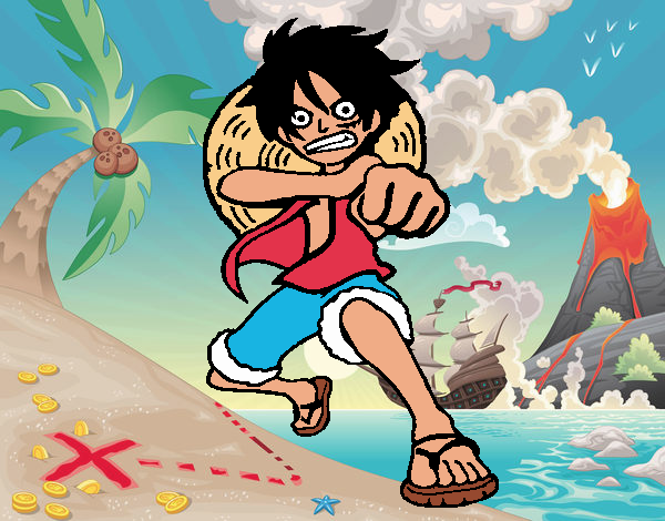 Luffy golpeando