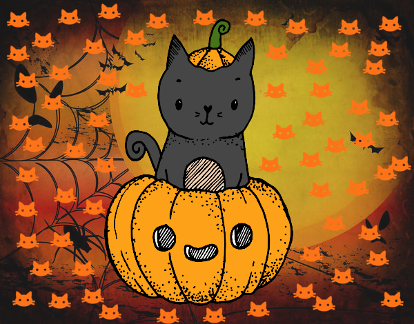 Un gatito de Halloween