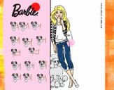 Barbie con cazadora de cuadros