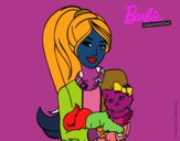 Barbie con su linda gatita