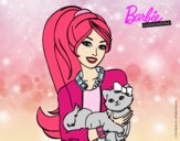 Barbie con su linda gatita