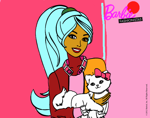 Barbie con su linda gatita