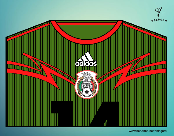 Camiseta del mundial de fútbol 2014 de México